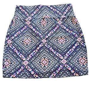 Charlotte Russe Colorful Geometric Mini Skirt Size Medium